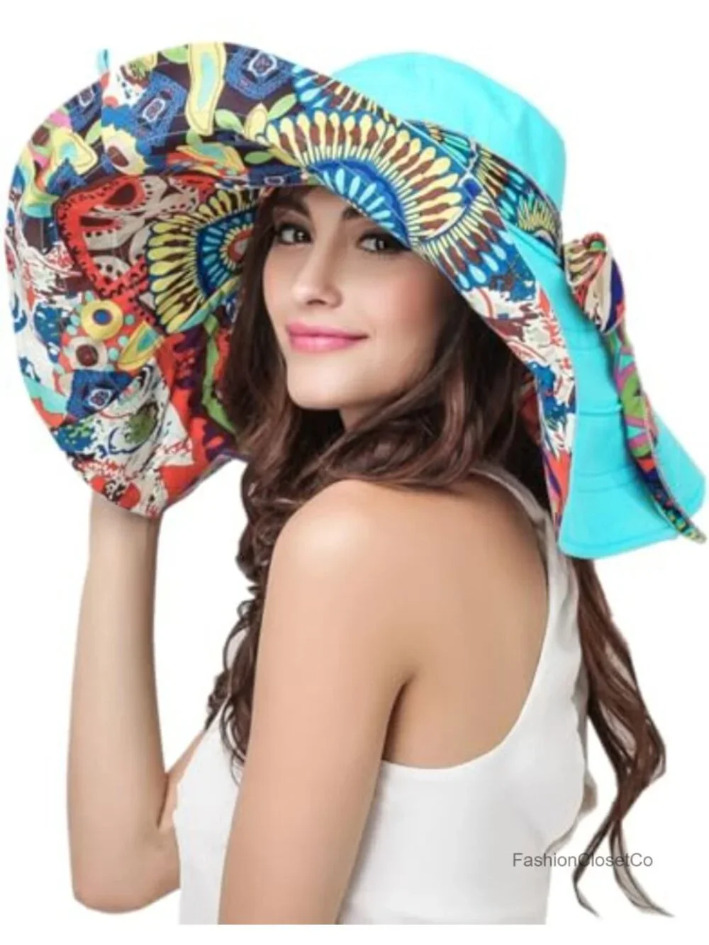 Foldable Sun Hat UPF 50+ Reversible Floppy Wide Brim Beach Bucket Hat